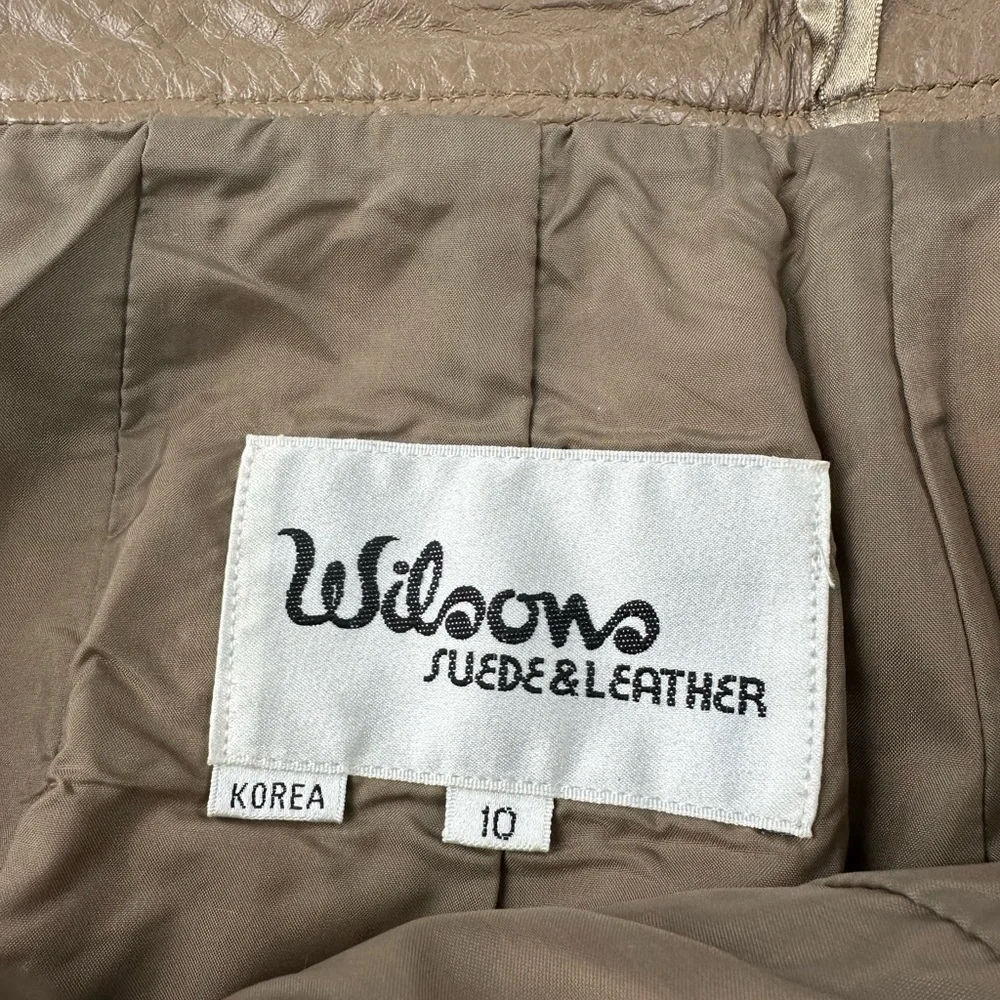 Vintage Wilsons Leather Women's A Line Genuine Leather Skirt Tan Size 10/Medium - Picture 7 of 9
